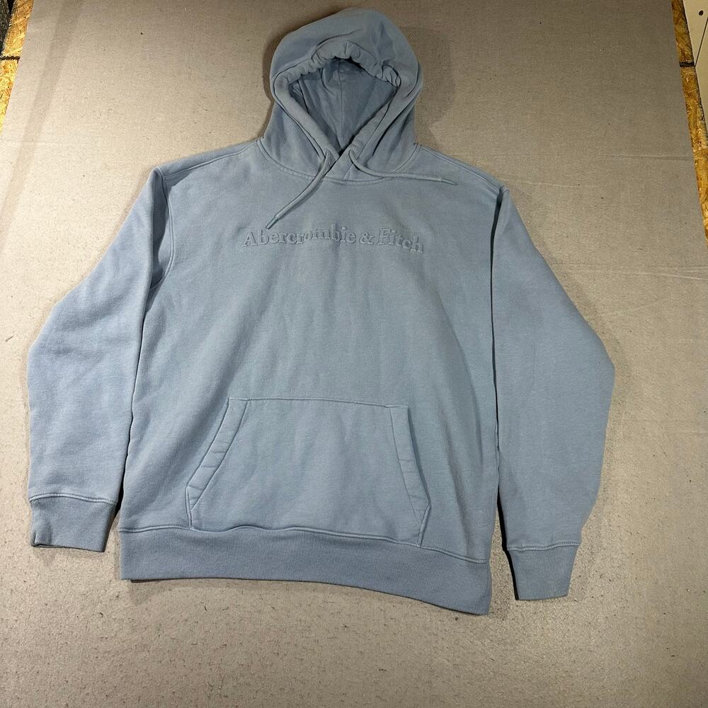 Abercrombie & Fitch Hoodie Men’s Large Blue Spellout Logo